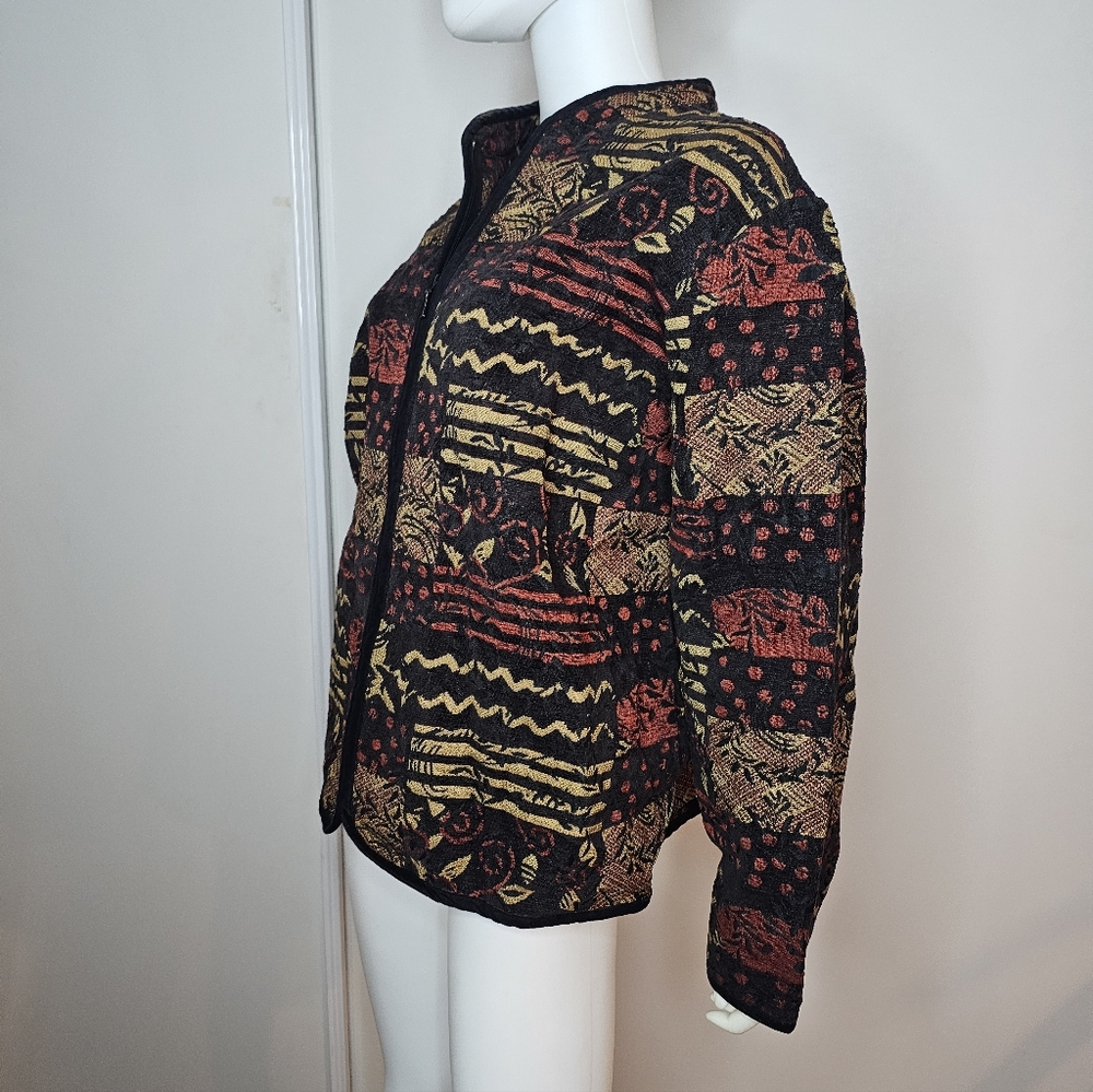VTG Studio Works Woman Multicolor Patterned Jacket Size 2X - Picture 5 of 10